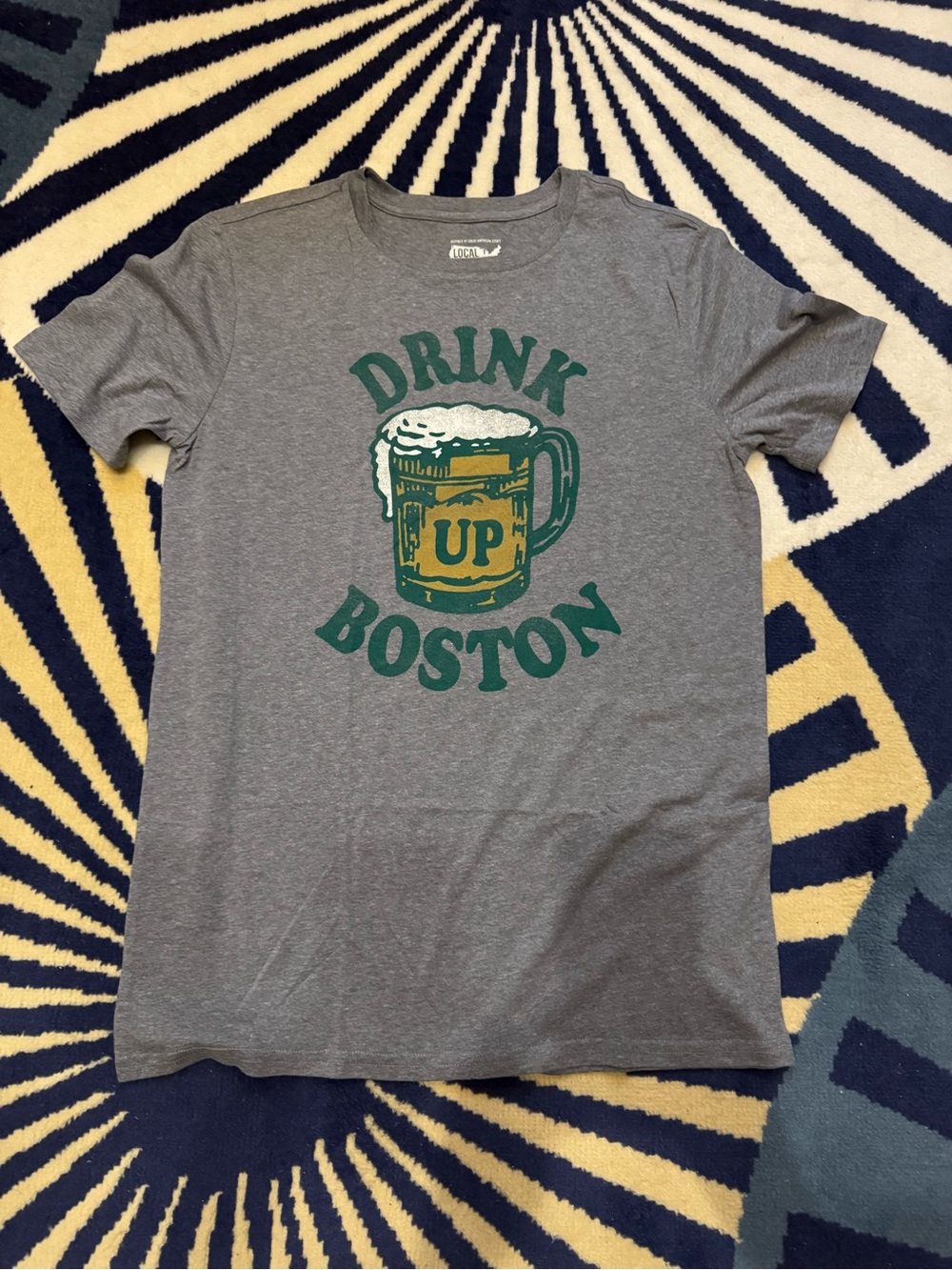 Todd Snyder Gray T-Shirt with Green and Yellow Beer Mug Graphic